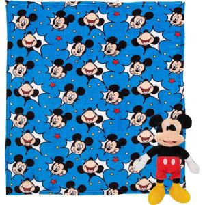 Northwest Character Hugger Pillow & Silk Touch Throw Blanket Set, 40″ x 50″, Bluey Festive Sweaters(Mickey Mouse – Comic Pop)