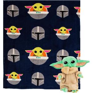 Northwest Character Hugger Pillow & Silk Touch Throw Blanket Set, 40″ x 50″, Bluey Festive Sweaters(Star Wars – the Mandalorian Dark Hover)