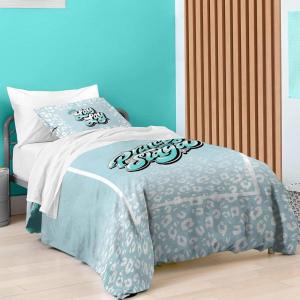 Saturday Park Bluey and Bingo Rainbow Clouds Twin Duvet Cover & Sham Set – 2 Piece 100% Organic Cotton Duvet Set – GOTS & Oeko-TEX Certified(Teal – Lay Lay)