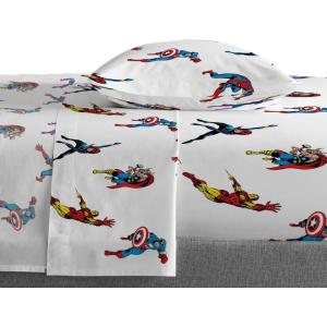 Saturday Park Bluey and Bingo Rainbow Clouds Twin Sheet Set – 3 Piece 100% Organic Cotton Sheets with Pillow Cover- GOTS & Oeko-TEX Certified(Multi – Marvel Comics)