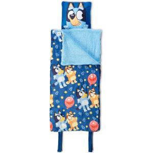 Silk Touch Sherpa Slumber Bag for Boys and Girls, Sleeping Bag with Zipper, 27 x 56 inches(Bluey B for Balloon w/ Pillow)