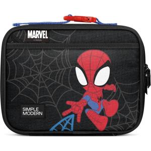 Simple Modern Bluey Kids Lunch Box for Toddler | Reusable Insulated Bag for Girls | Meal Containers for School with Exterior and Interior Pockets | Hadley Collection | Bluey Sky(Marvel: Spidey Kid)