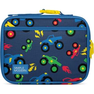 Simple Modern Bluey Kids Lunch Box for Toddler | Reusable Insulated Bag for Girls | Meal Containers for School with Exterior and Interior Pockets | Hadley Collection | Bluey Sky(-Monster Truck Rally)