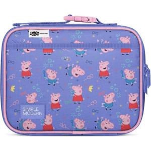 Simple Modern Bluey Kids Lunch Box for Toddler | Reusable Insulated Bag for Girls | Meal Containers for School with Exterior and Interior Pockets | Hadley Collection | Bluey Sky(Peppa Pig: Bubbles)