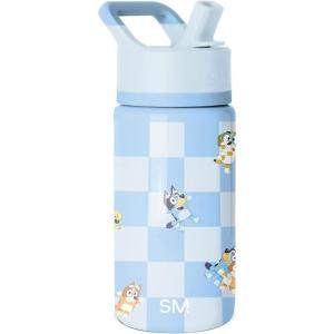 Simple Modern Kids Summit Water Bottle with Straw Lid | Bluey 14oz Stainless Steel Cup Insulated Tumbler for Toddlers, School| Bluey Checkmate(Bluey: Checkmate)