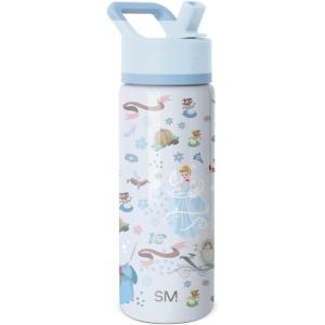 Simple Modern Kids Summit Water Bottle with Straw Lid | Bluey 14oz Stainless Steel Cup Insulated Tumbler for Toddlers, School| Bluey Checkmate(Disney-Cinderella Floral Wishes)