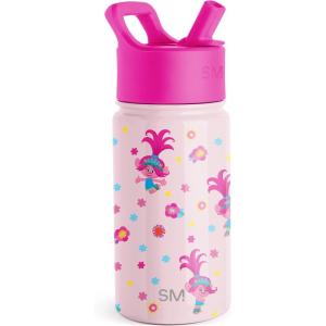 Simple Modern Kids Summit Water Bottle with Straw Lid | Bluey 14oz Stainless Steel Cup Insulated Tumbler for Toddlers, School| Bluey Checkmate(Trolls: Poppy Mashup)