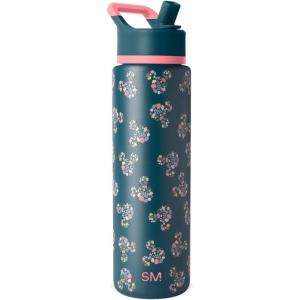 Simple Modern Summit Water Bottle with Straw Lid | Bluey 30oz Leak Proof Stainless Steel Insulated Cup | Gifts for Her Him | Bluey Stripes(-Disney: Mickey Mouse Floral on Riptide)