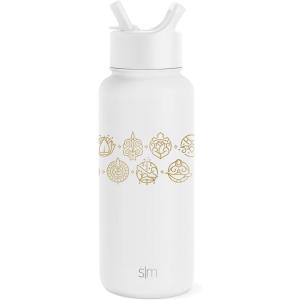 Simple Modern Summit Water Bottle with Straw Lid | Bluey 30oz Leak Proof Stainless Steel Insulated Cup | Gifts for Her Him | Bluey Stripes(-Disney: Seal of a Princess)