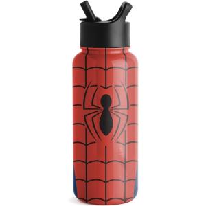 Simple Modern Summit Water Bottle with Straw Lid | Bluey 30oz Leak Proof Stainless Steel Insulated Cup | Gifts for Her Him | Bluey Stripes(Marvel: Spider Armor)