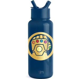 Simple Modern Summit Water Bottle with Straw Lid | Bluey 30oz Leak Proof Stainless Steel Insulated Cup | Gifts for Her Him | Bluey Stripes(Marvel: Thanos Infinity)