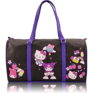 Stitch, Minnie, Mickey, Pooh, Harry Potter, or Jack Skellington 16″ Leather Mini Travel Bag, Duffle Bag, Overnight Bag(Kuromi)