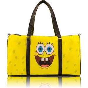 Stitch, Minnie, Mickey, Pooh, Harry Potter, or Jack Skellington 16″ Leather Mini Travel Bag, Duffle Bag, Overnight Bag(SpongeBob SquarePants)