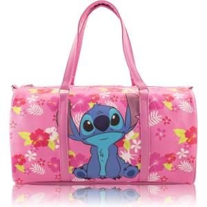 Stitch, Minnie, Mickey, Pooh, Harry Potter, or Jack Skellington 16″ Leather Mini Travel Bag, Duffle Bag, Overnight Bag(Stitch – Pink)