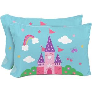 Sunny Side Up Bluey & Bingo (Pack of 2) Reversible Pillowcases – Double Sided Pillow Covers – Kids Super Soft Bedding(Blue – Magic Castle)