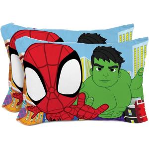 Sunny Side Up Bluey & Bingo (Pack of 2) Reversible Pillowcases – Double Sided Pillow Covers – Kids Super Soft Bedding(Multi – Spidey & Friends)