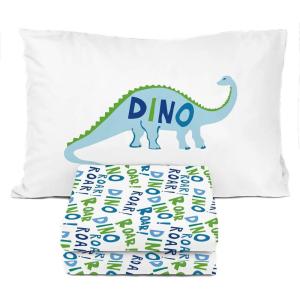 Sunny Side Up Bluey & Friends Full Sheet Set – 4 Piece Kids Bedding Set Includes Pillow Cover – Super Soft Microfiber Sheets(Multi – Dino Roar)