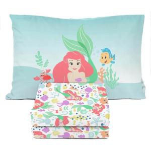 Sunny Side Up Bluey & Friends Full Sheet Set – 4 Piece Kids Bedding Set Includes Pillow Cover – Super Soft Microfiber Sheets(Multi – Little Mermaid)