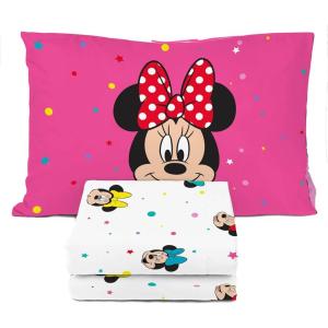 Sunny Side Up Bluey & Friends Full Sheet Set – 4 Piece Kids Bedding Set Includes Pillow Cover – Super Soft Microfiber Sheets(White – Minnie Mouse)