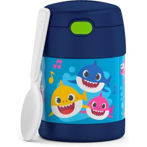 THERMOS FUNTAINER Insulated Food Jar, 10 Ounce, Kid Friendly Food Jar with Foldable Spoon, Bluey(BABY SHARK)