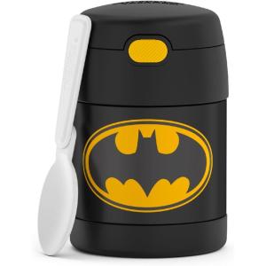 THERMOS FUNTAINER Insulated Food Jar, 10 Ounce, Kid Friendly Food Jar with Foldable Spoon, Bluey(Batman)
