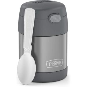 THERMOS FUNTAINER Insulated Food Jar, 10 Ounce, Kid Friendly Food Jar with Foldable Spoon, Bluey(Gray)