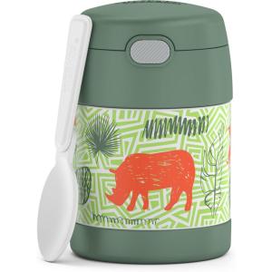 THERMOS FUNTAINER Insulated Food Jar, 10 Ounce, Kid Friendly Food Jar with Foldable Spoon, Bluey(Jungle Kingdom)