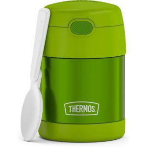 THERMOS FUNTAINER Insulated Food Jar, 10 Ounce, Kid Friendly Food Jar with Foldable Spoon, Bluey(Lime)