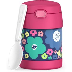 THERMOS FUNTAINER Insulated Food Jar, 10 Ounce, Kid Friendly Food Jar with Foldable Spoon, Bluey(Mod Flowers)