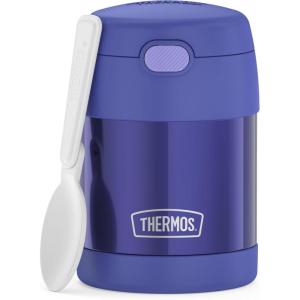 THERMOS FUNTAINER Insulated Food Jar, 10 Ounce, Kid Friendly Food Jar with Foldable Spoon, Bluey(Purple)