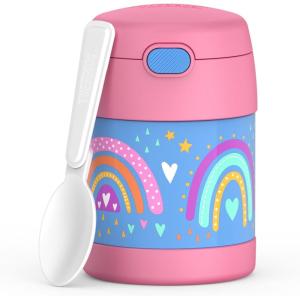THERMOS FUNTAINER Insulated Food Jar, 10 Ounce, Kid Friendly Food Jar with Foldable Spoon, Bluey(Rainbow Dreams)