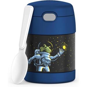 THERMOS FUNTAINER Insulated Food Jar, 10 Ounce, Kid Friendly Food Jar with Foldable Spoon, Bluey(Space Frog)