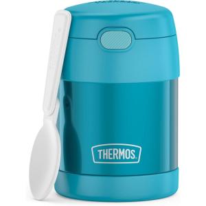 THERMOS FUNTAINER Insulated Food Jar, 10 Ounce, Kid Friendly Food Jar with Foldable Spoon, Bluey(Teal)