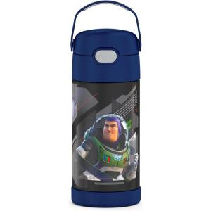 THERMOS FUNTAINER Water Bottle with Straw – 12 Ounce – Kids Stainless Steel Vacuum Insulated Water Bottle with Lid, Bluey(Lightyear)