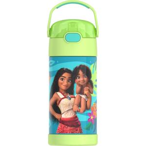 THERMOS FUNTAINER Water Bottle with Straw – 12 Ounce – Kids Stainless Steel Vacuum Insulated Water Bottle with Lid, Bluey(Moana 2)