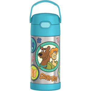 THERMOS FUNTAINER Water Bottle with Straw – 12 Ounce – Kids Stainless Steel Vacuum Insulated Water Bottle with Lid, Bluey(Scooby-Doo)