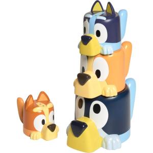 TOMY Toomies Bluey Bath Toys – Bluey’s Family Pourers – Includes Chilli, Bandit, Bingo and Bluey Figures – Nesting and Stacking Cups for Bath, Beach or Pool – 4 Count – Ages 18 Months and Up(Family Pourers)