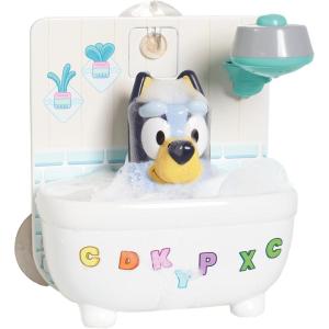TOMY Toomies Shower & Scrub Bluey – Create Your Own Bubbles – Includes Rinsing Showerhead and Removable Bluey Toy – Interactive Bath Toys – Ages 18 Months and Up