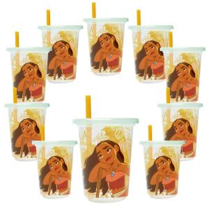 The First Years Bluey Take & Toss Toddler Straw Cups – Spill Proof Toddler Sippy Cups with Snap On Lids and Straws – Bluey Gifts and Bluey Party Supplies – 10 Oz – 10 Count(Disney Moana)