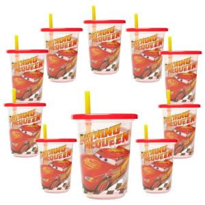 The First Years Bluey Take & Toss Toddler Straw Cups – Spill Proof Toddler Sippy Cups with Snap On Lids and Straws – Bluey Gifts and Bluey Party Supplies – 10 Oz – 10 Count(Disney Cars)