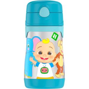 Thermos Baby 10 oz. Stainless Steel Bottle with pop-up straw, Bluey(Cocomelon)