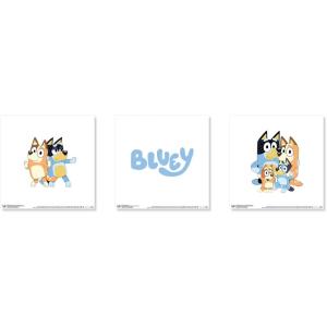 Trends International Gallery Pops Bluey – Family Wall Art Bundle (3-Pack) Gallery Pops Wall Art, White Framed Version(Unframed Version)