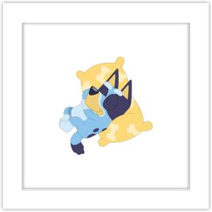 Trends International Gallery Pops Bluey – Sweet Dreams Wall Art Wall Poster, 12.00″ x 12.00″, White Frame Version(White Frame Version)