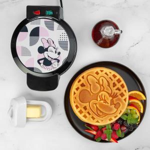 Uncanny Brands Bluey Waffle Maker – Non-Stick Round Waffle Iron – Easy to Use and Clean(Minnie Mouse)