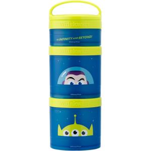 Whiskware Bluey Stackable Snack Containers for Babies, Toddlers, and Kids, 3 Stackable Snack Cups for School and Travel, Cupholder Friendly, Bluey and Bingo! Let’s Do This!(Buzz Lightyear)