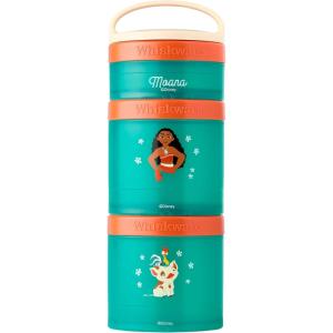 Whiskware Bluey Stackable Snack Containers for Babies, Toddlers, and Kids, 3 Stackable Snack Cups for School and Travel, Cupholder Friendly, Bluey and Bingo! Let’s Do This!(Moana)