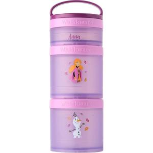 Whiskware Bluey Stackable Snack Containers for Babies, Toddlers, and Kids, 3 Stackable Snack Cups for School and Travel, Cupholder Friendly, Bluey and Bingo! Let’s Do This!(Anna and Olaf)