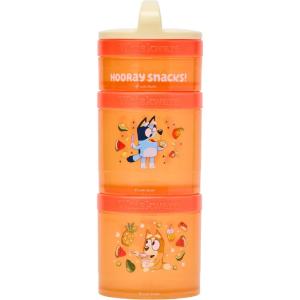Whiskware Bluey Stackable Snack Containers for Babies, Toddlers, and Kids, 3 Stackable Snack Cups for School and Travel, Cupholder Friendly, Bluey and Bingo! Let’s Do This!(Hooray Snacks!)