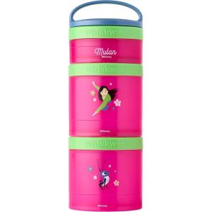 Whiskware Bluey Stackable Snack Containers for Babies, Toddlers, and Kids, 3 Stackable Snack Cups for School and Travel, Cupholder Friendly, Bluey and Bingo! Let’s Do This!(Mulan)