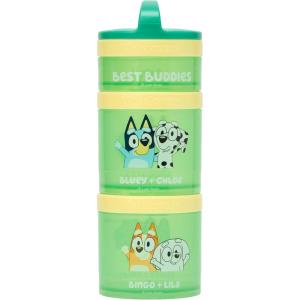 Whiskware Bluey Stackable Snack Containers for Babies, Toddlers, and Kids, 3 Stackable Snack Cups for School and Travel, Cupholder Friendly, Bluey and Bingo! Let’s Do This!(Best Buddies!)